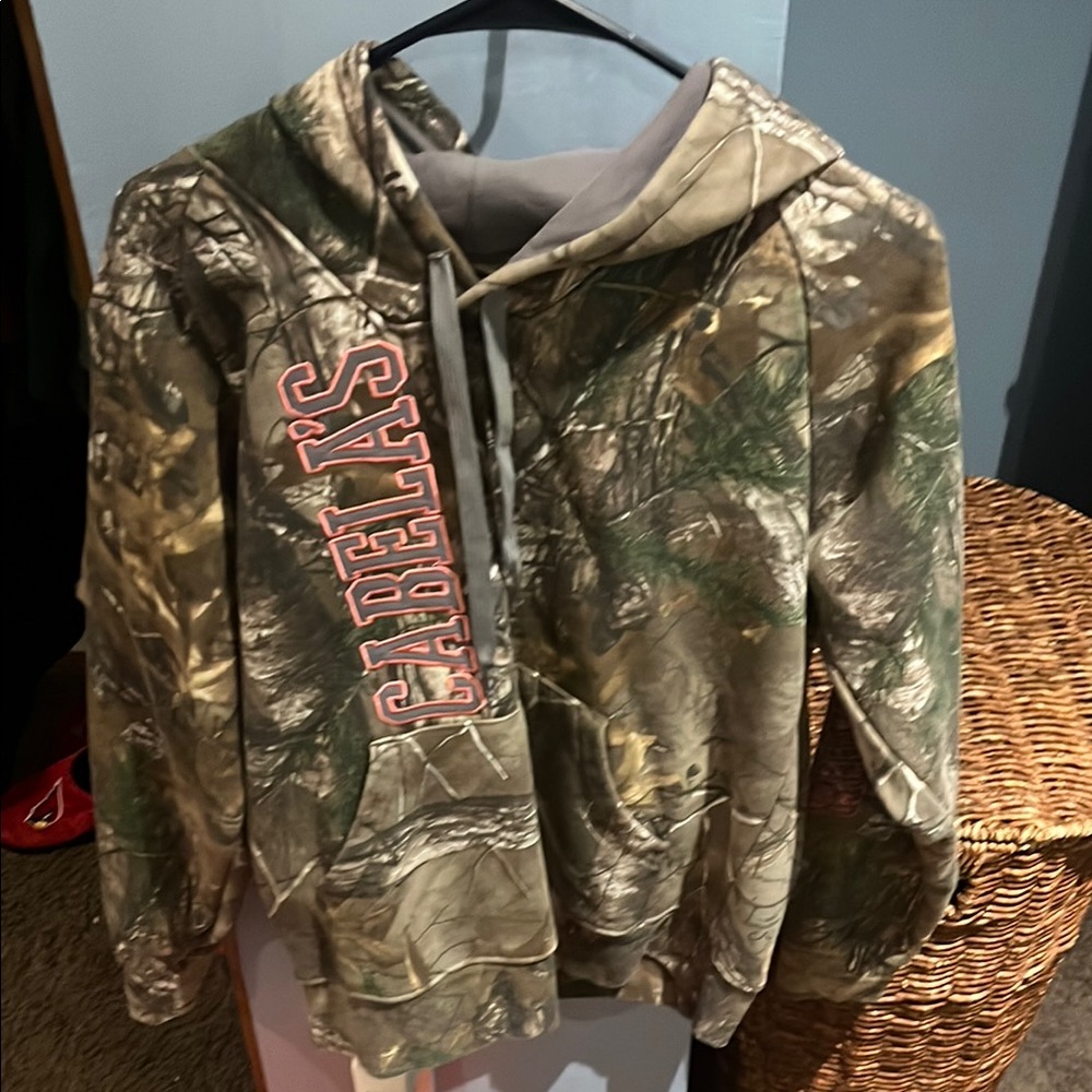 Cabela's Green and Brown Camouflage Hoodie Jacket